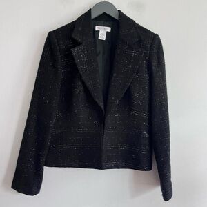 White House Black Market Tweed Metallic Black Blazer